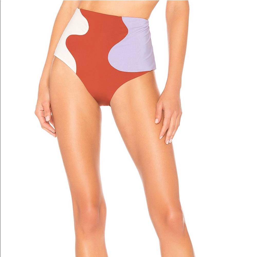 Mara Hoffman High Waist Bikini Bottom Lilac Multi